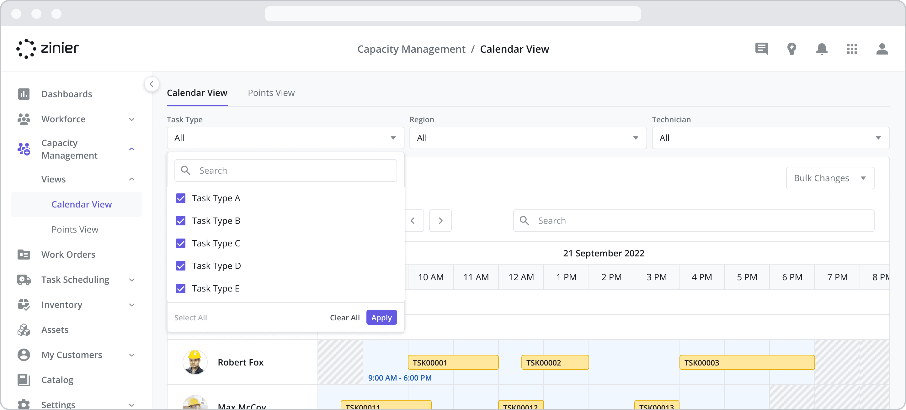 Capacity Calendar View