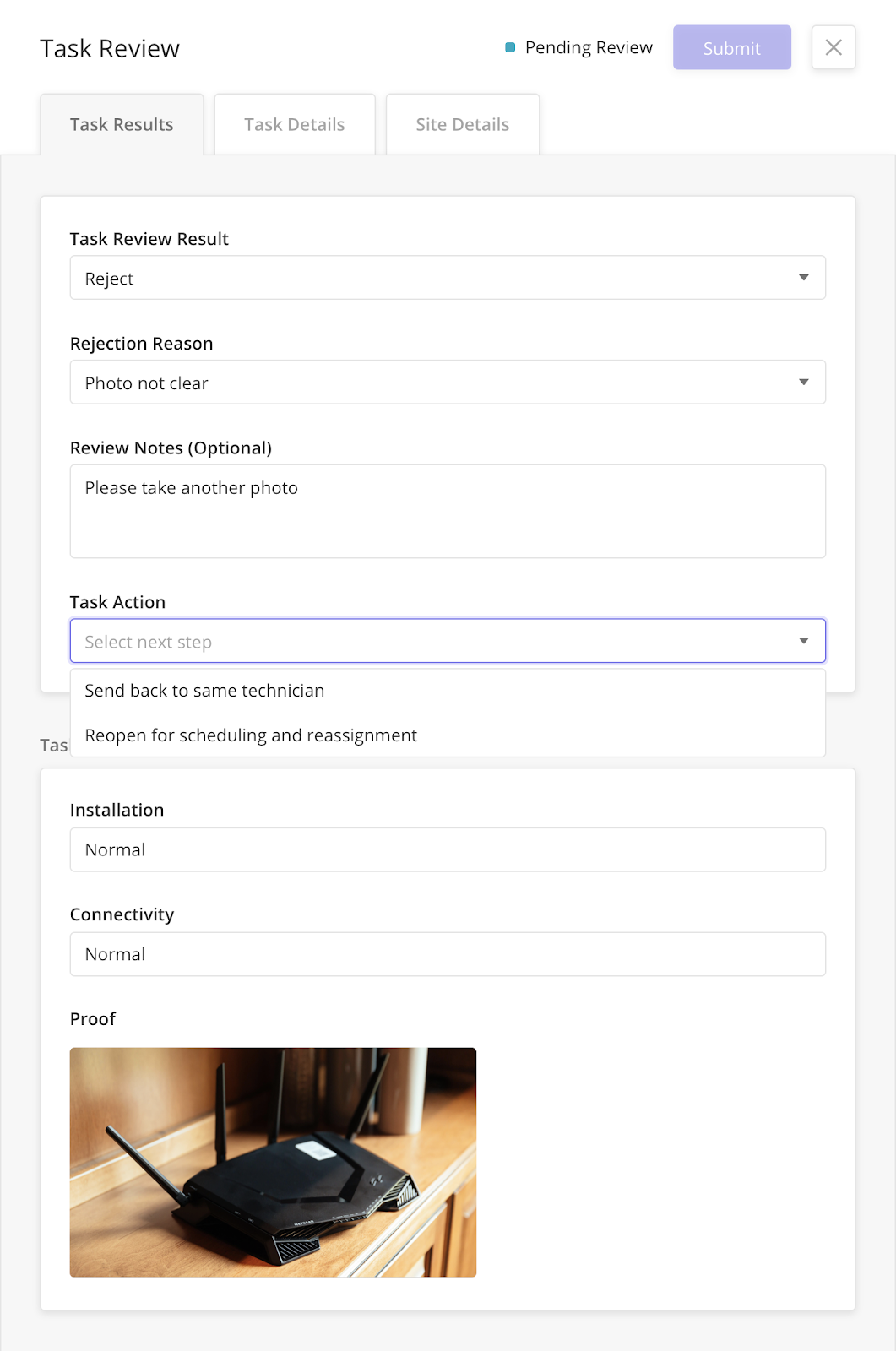 Task Review and Approval